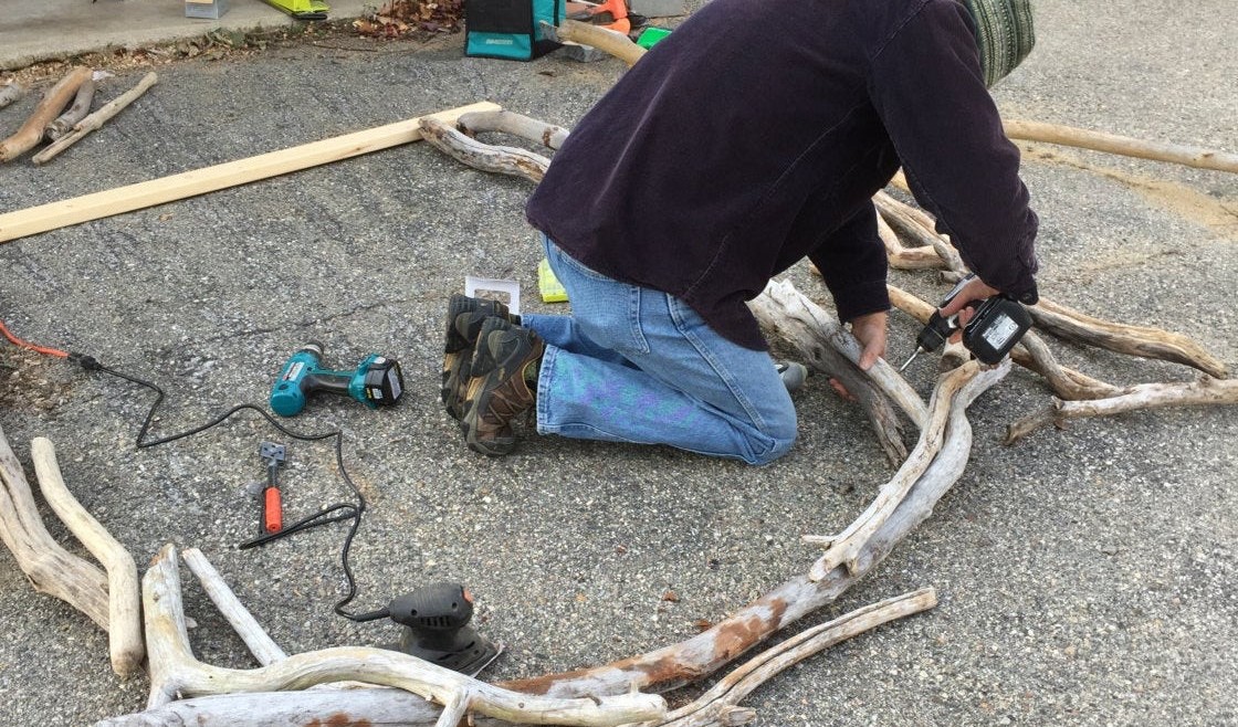 building driftwood arch