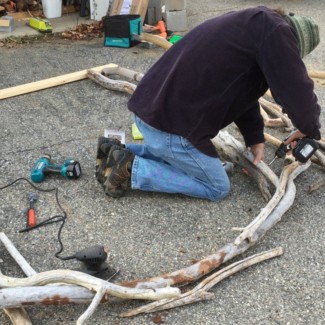 building driftwood arch